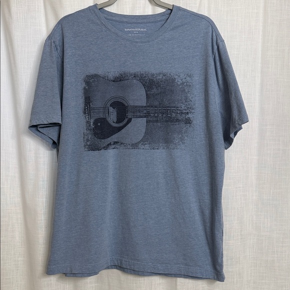 Banana Republic Other - Banana Republic Slate Blue Guitar Tee Men’s Size XL
